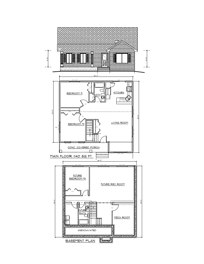 One level and basement design blueprint by Billman Construction
